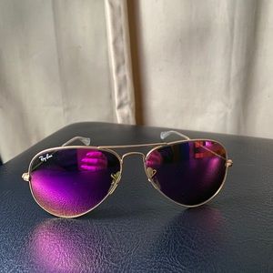 Ray-Ban Polarized Aviator Flash Lenses- Flash+Gold